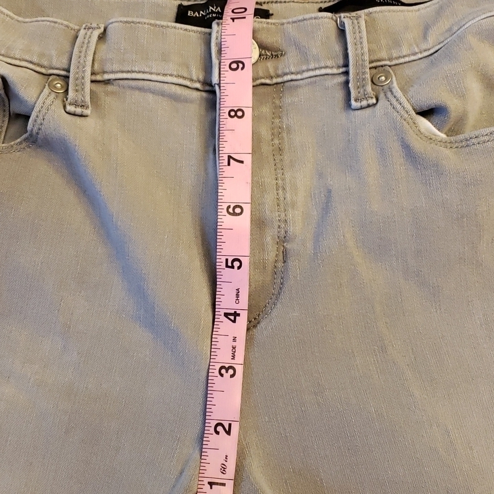 Banana Republic Premium Denim Mid Rise Skinny Stretch 31 Lt Grey EUC - Picture 8 of 11